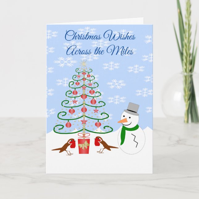 Cartes Pour Fêtes Annuelles Arbre De Noël Dans Les Miles Noël (Devant)