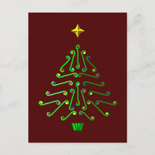 Cartes Pour Fêtes Annuelles Arbre de Noël d'art inhabituel (Devant)