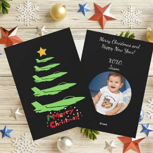 Cartes Pour Fêtes Annuelles Arbre de Noël d'avion militaire Photo WW2 Aviateur