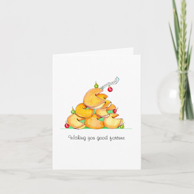 Cartes Pour Fêtes Annuelles Arbre de Noël de biscuit de fortune (Devant)