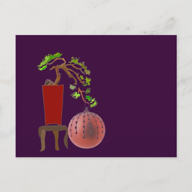 Cartes Pour Fêtes Annuelles Arbre de Noël de bonsaïs (Devant)