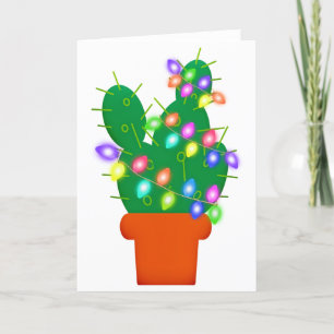 Cartes Pour Fêtes Annuelles arbre de Noël de cactus