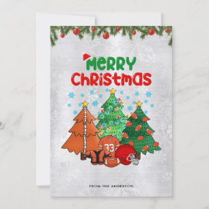 Cartes Pour Fêtes Annuelles Arbre de Noël de football américain