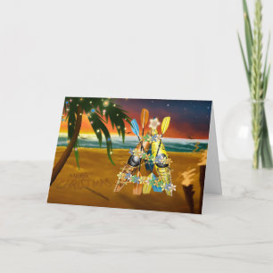 Cartes Pour Fêtes Annuelles Arbre de Noël de Kayak - Tropical