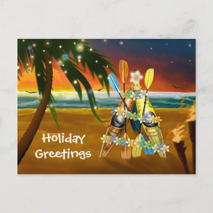 Cartes Pour Fêtes Annuelles Arbre de Noël de Kayak - Tropical