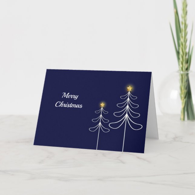 Cartes Pour Fêtes Annuelles Arbre de Noël de la Marine moderne Noël graphique (Devant)