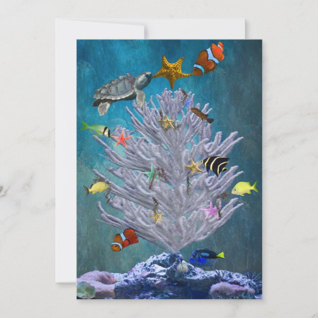 Cartes Pour Fêtes Annuelles Arbre de Noël de la mer (Devant)
