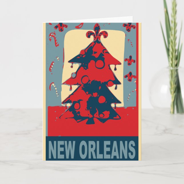 Cartes Pour Fêtes Annuelles Arbre de Noël de la Nouvelle-Orléans (Devant)