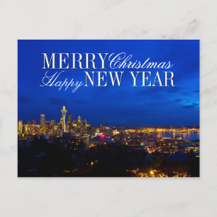 Cartes Pour Fêtes Annuelles Arbre de Noël de l'aiguille spatiale, Seattle Skyl