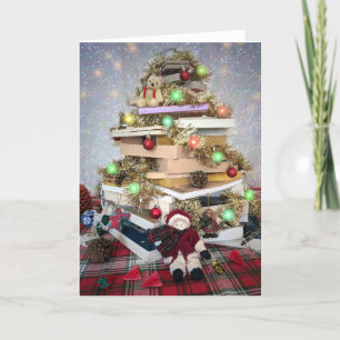 Cartes Pour Fêtes Annuelles Arbre de Noël de livre