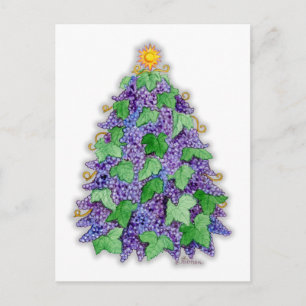 Cartes Pour Fêtes Annuelles Arbre de Noël de raisins de cuve