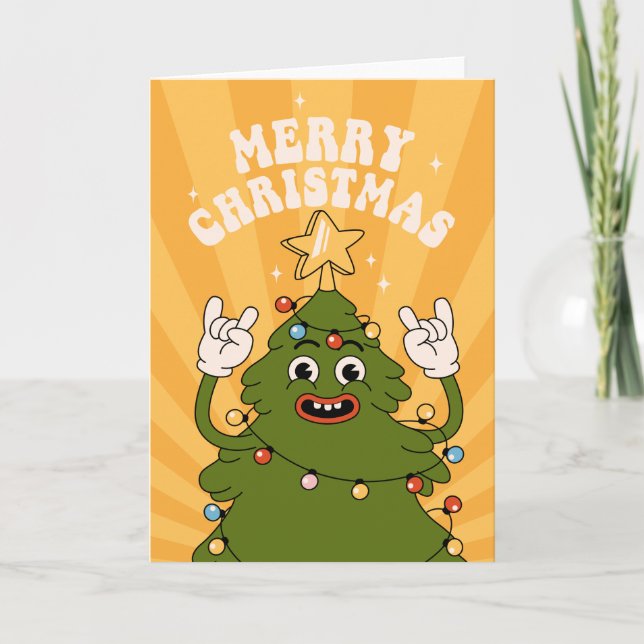 Cartes Pour Fêtes Annuelles Arbre de Noël de Rockin - Un Jam Festif (Devant)