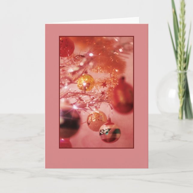 Cartes Pour Fêtes Annuelles Arbre de Noël de Tinsel (Devant)