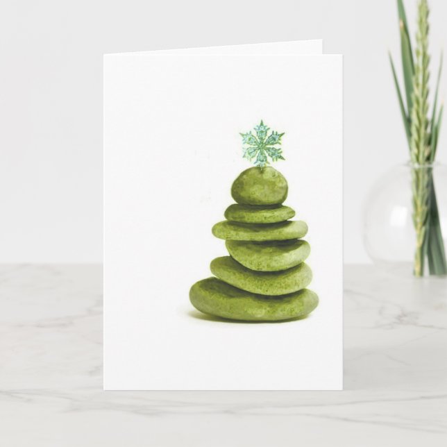 Cartes Pour Fêtes Annuelles Arbre de Noël de zen (Devant)
