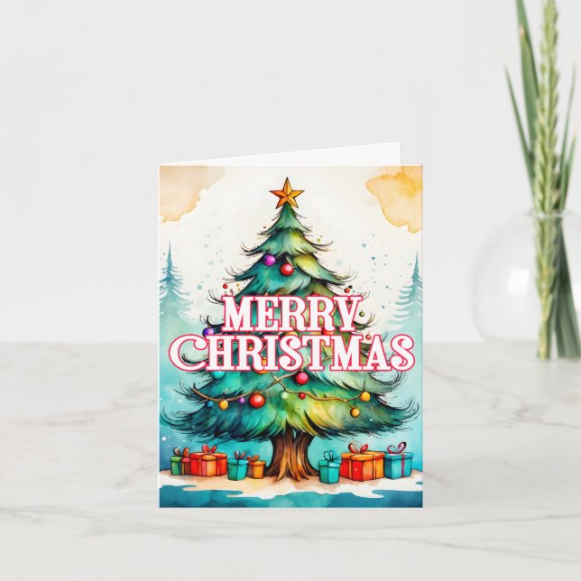 Cartes Pour Fêtes Annuelles Arbre de Noël décoratif saisonnier (Devant)