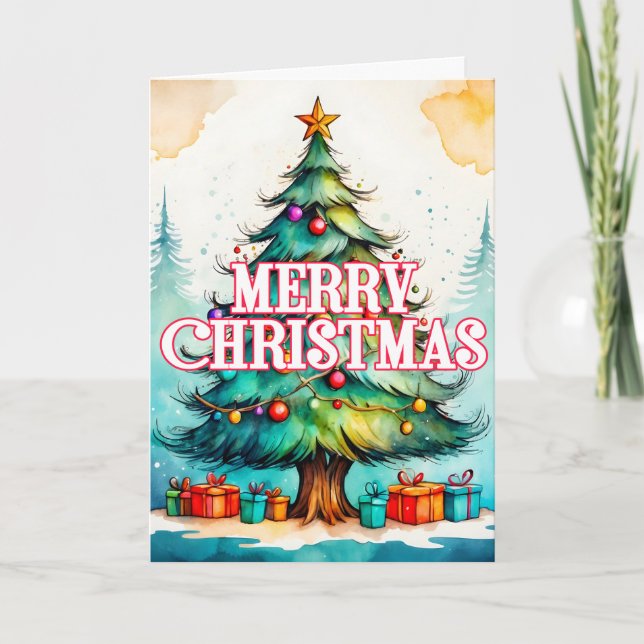 Cartes Pour Fêtes Annuelles Arbre de Noël décoratif saisonnier (Devant)