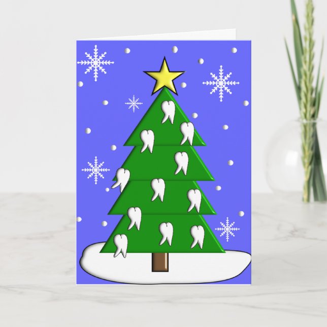 Cartes Pour Fêtes Annuelles Arbre de Noël dentaire du dentiste (Devant)