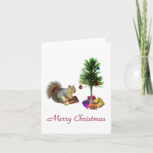 Cartes Pour Fêtes Annuelles Arbre de Noël des écureuils