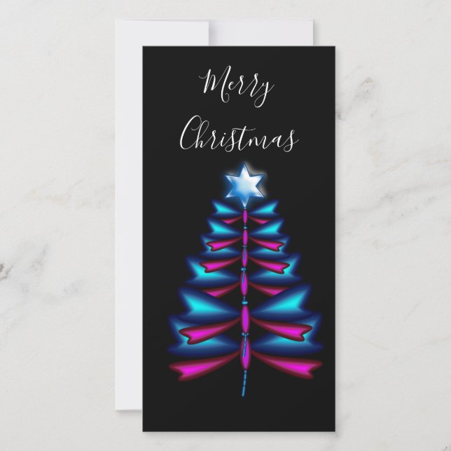 Cartes Pour Fêtes Annuelles Arbre de Noël des libellules (Devant)