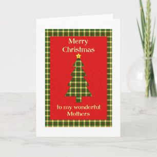 Cartes Pour Fêtes Annuelles Arbre de Noël des mères Tartan