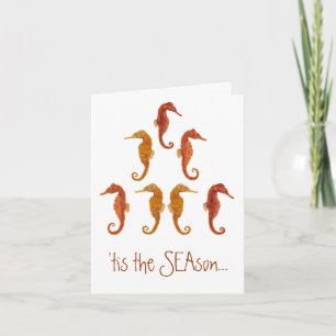 Cartes Pour Fêtes Annuelles Arbre de Noël d'hippocampe