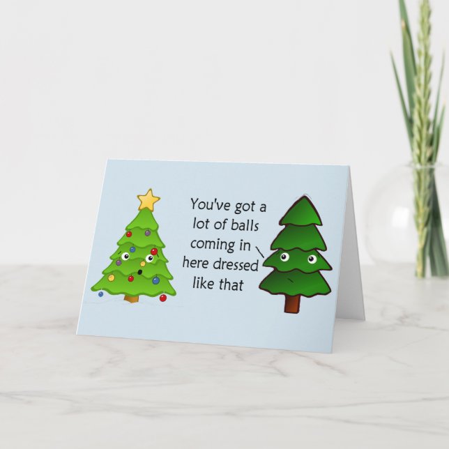 Cartes Pour Fêtes Annuelles Arbre de Noël drôle personnalisable (Devant)