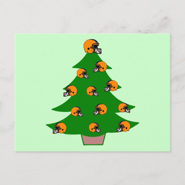 Cartes Pour Fêtes Annuelles Arbre de Noël du casque de football (Devant)