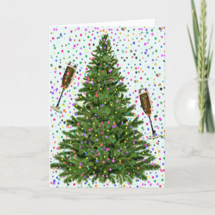 Cartes Pour Fêtes Annuelles arbre de noël du champagne