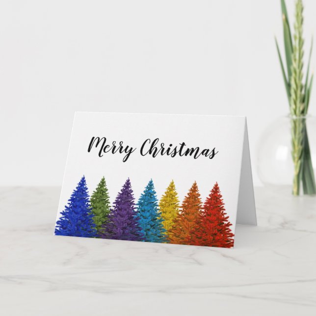 Cartes Pour Fêtes Annuelles Arbre de Noël du Gay pride lesbien Rainbow (Devant)