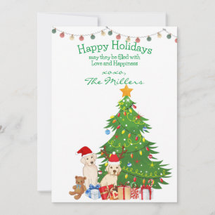 Cartes Pour Fêtes Annuelles Arbre de Noël du laboratoire jaune