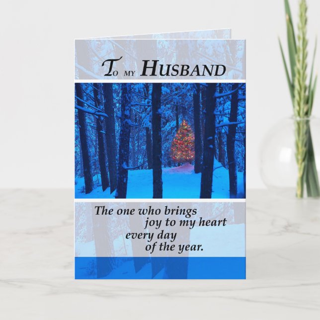 Cartes Pour Fêtes Annuelles Arbre de Noël du mari à Woods (Devant)