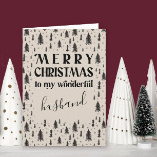 Cartes Pour Fêtes Annuelles Arbre de Noël du mari minimal naturel