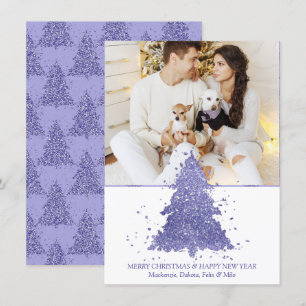 Cartes Pour Fêtes Annuelles Arbre de Noël élégant Charming Purple Photo