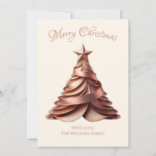 Cartes Pour Fêtes Annuelles Arbre de Noël élégant moderne Rose or