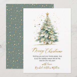 Cartes Pour Fêtes Annuelles Arbre de Noël Élégant Script non photo Noël