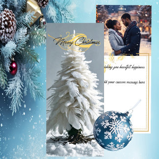 Cartes Pour Fêtes Annuelles Arbre de Noël en plumes modernes | Photo