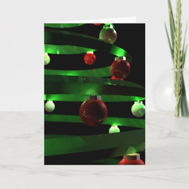 Cartes Pour Fêtes Annuelles Arbre de Noël en spirale moderne (Devant)