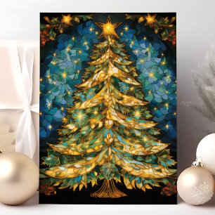 Cartes Pour Fêtes Annuelles Arbre de Noël en verre coloré