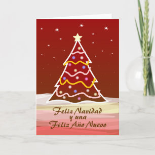 Cartes Pour Fêtes Annuelles Arbre de Noël - Espagnol