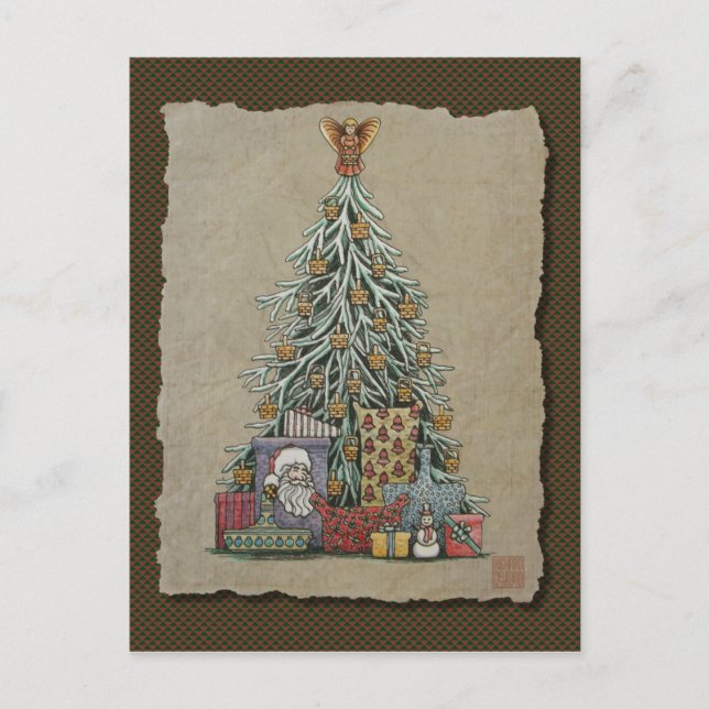 Cartes Pour Fêtes Annuelles Arbre de Noël et présentations (Devant)