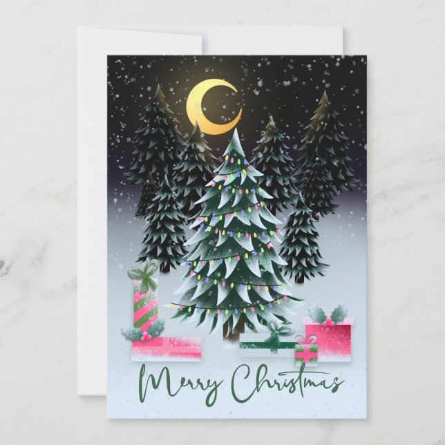 Cartes Pour Fêtes Annuelles Arbre de Noël et présents (Devant)