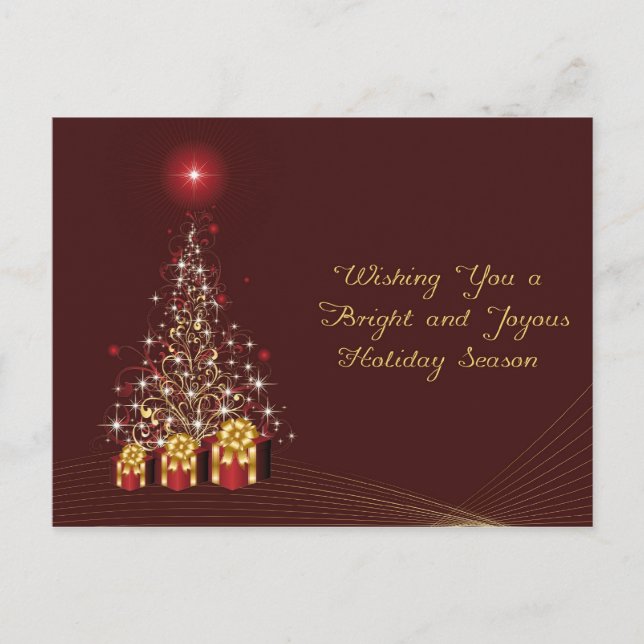 Cartes Pour Fêtes Annuelles Arbre de Noël étincelant (Devant)