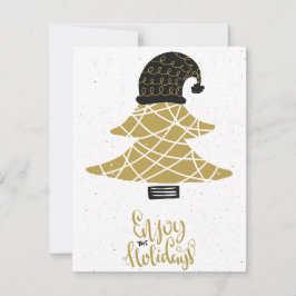 Cartes Pour Fêtes Annuelles Arbre de Noël Fantaisiste en Or