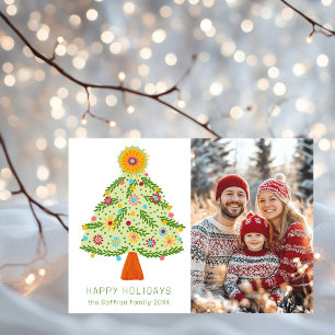 Cartes Pour Fêtes Annuelles Arbre de Noël Fantaisiste sur Mesure avec Votre Ph
