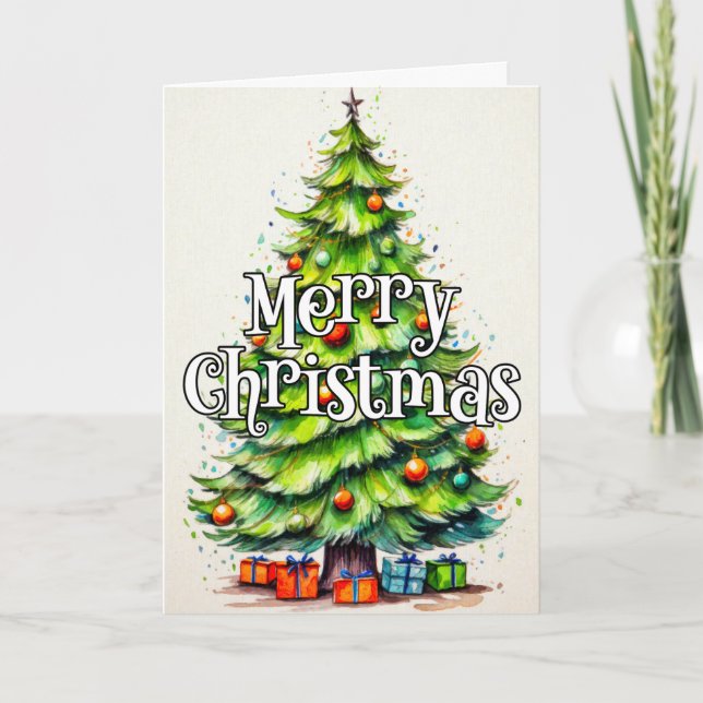 Cartes Pour Fêtes Annuelles Arbre de Noël festif décoratif (Devant)
