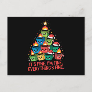 Cartes Pour Fêtes Annuelles Arbre de Noël Feu de Poubelle C'est Bon Je Suis Bo