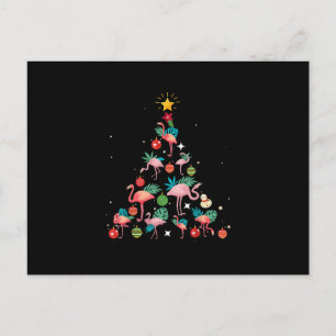Cartes Pour Fêtes Annuelles Arbre de Noël Flamant rose drôle