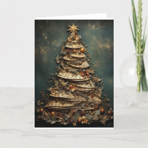 Cartes Pour Fêtes Annuelles Arbre de Noël Floral Musical