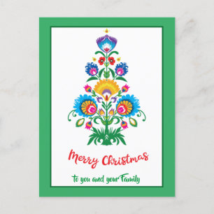 Cartes Pour Fêtes Annuelles 🎄'arbre de Noël folklore vert Vacances