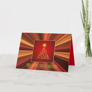 Cartes Pour Fêtes Annuelles Arbre de Noël géométrique Parties scintillant en c